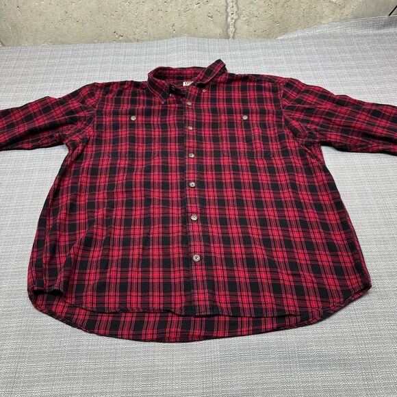 Duluth Trading Shirt Mens XXL Red Plaid Free Swingin' Cabincore Woodsy Camping - Picture 2 of 9